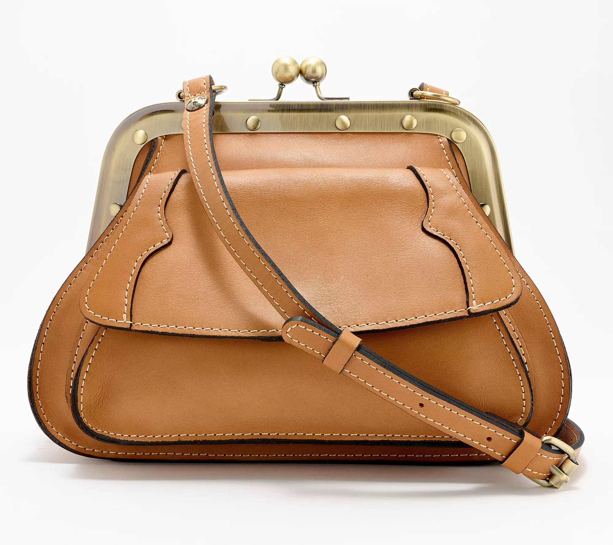 "As Is" Patricia Nash Leather Ischia Flap Frame Bag