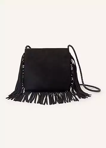 Accessorize Leather Fringe Cross-Body Bag | Kaleidoscope