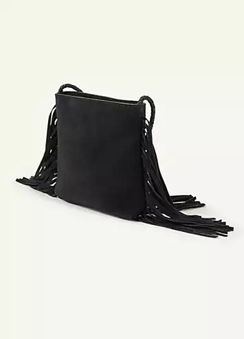 Accessorize Leather Fringe Cross-Body Bag | Kaleidoscope