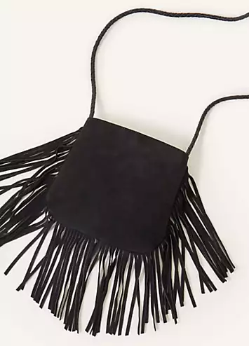 Accessorize Leather Fringe Cross-Body Bag | Kaleidoscope