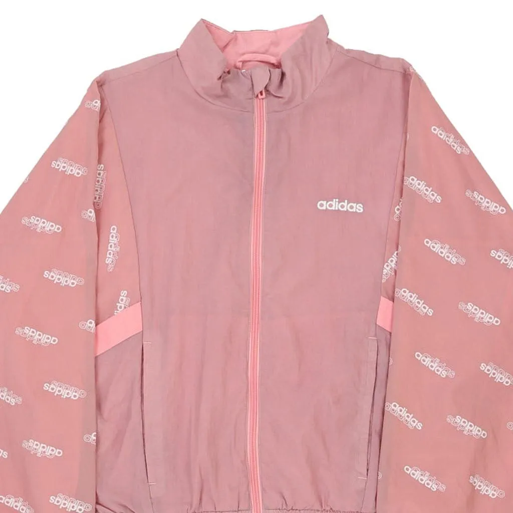 Adidas Spellout Jacket - Small Pink Polyester