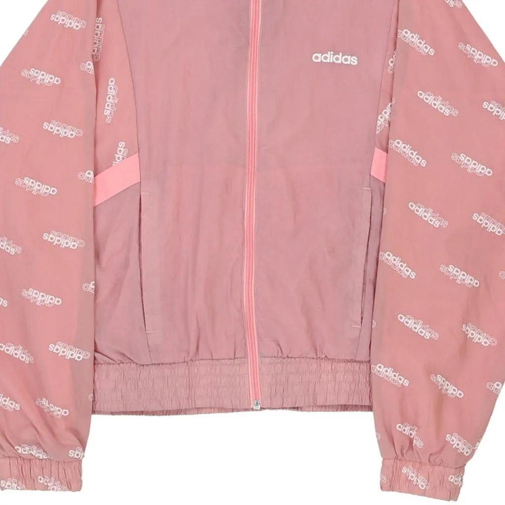 Adidas Spellout Jacket - Small Pink Polyester