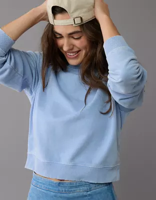 AE Cropped Crew Neck Pullover Sweatshirt-