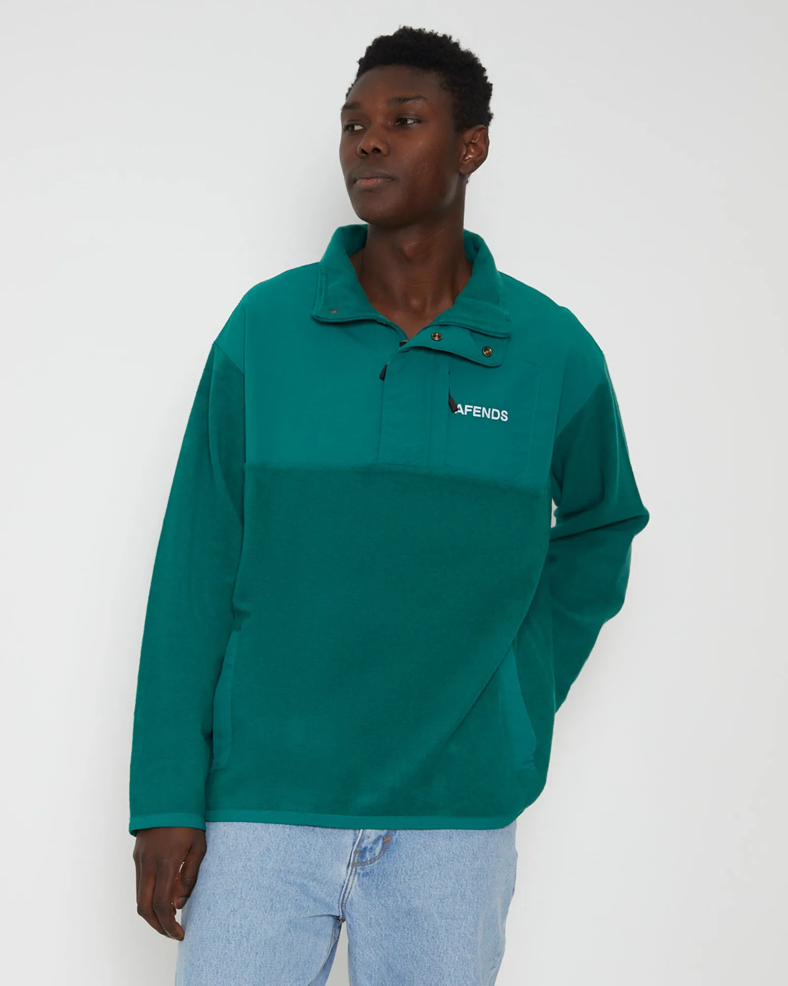 Afends Intergalactic Fleece Pullover in Emerald Green