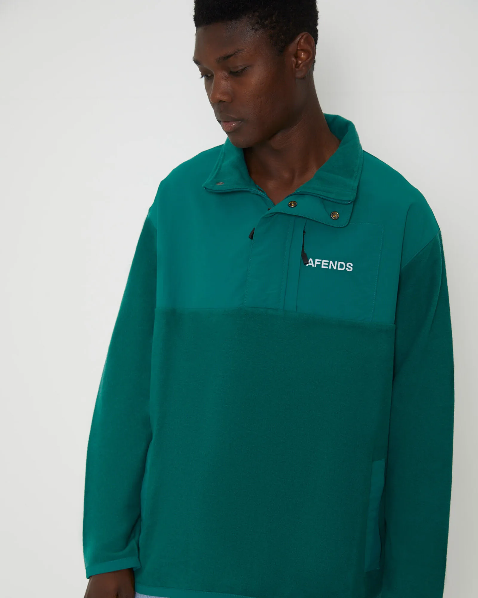 Afends Intergalactic Fleece Pullover in Emerald Green