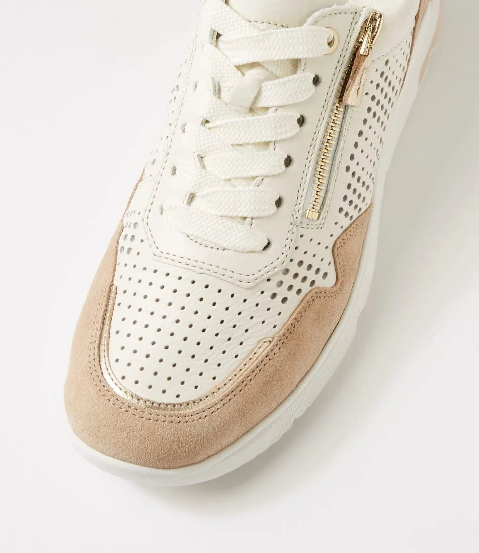 ARA Neapel 11 Sand Platinum Leather Suede Sneakers