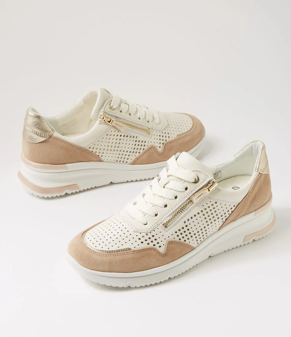 ARA Neapel 11 Sand Platinum Leather Suede Sneakers