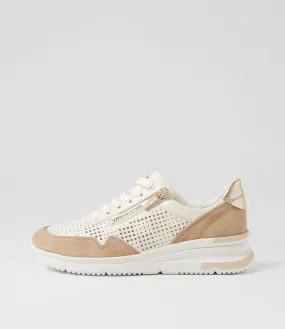 ARA Neapel 11 Sand Platinum Leather Suede Sneakers