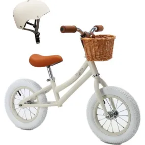 Baghera Bicycle BALANCE BIKE Ivory White + Helmet