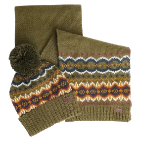 Barbour Fairisle Beanie & Scarf Gift Set