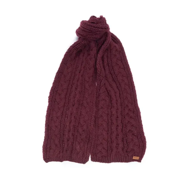 Barbour Penshaw Beanie & Scarf Gift Set in Bordeaux LGS0025