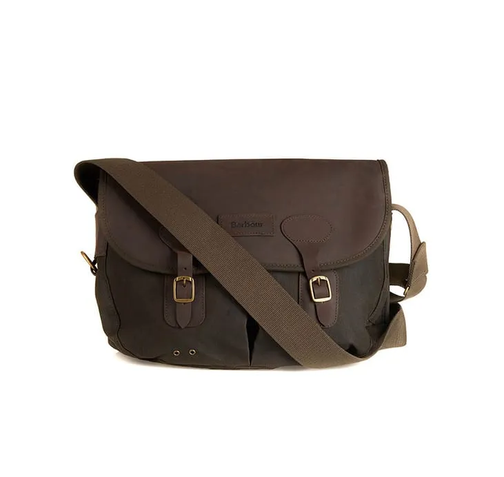 Barbour Wax Leather Tarras Bag Olive