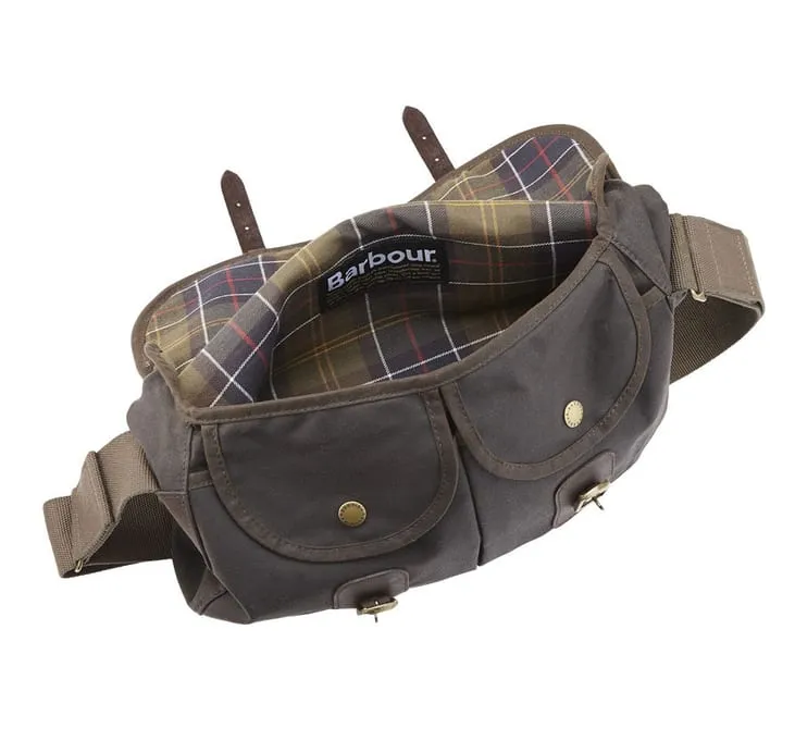 Barbour Wax Leather Tarras Bag Olive