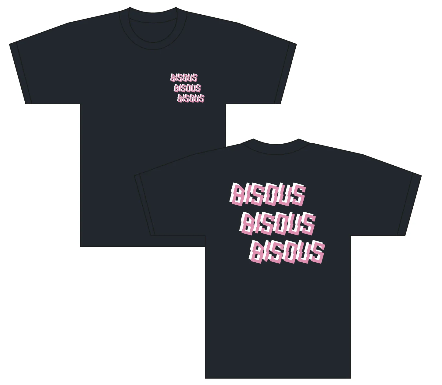 Bisous Skateboards - Bisous x3 T-Shirt - Navy-