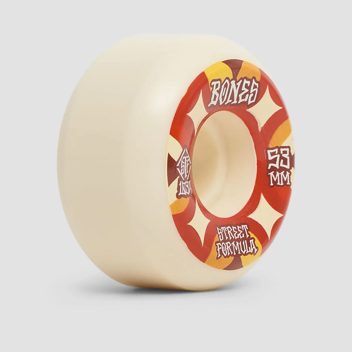 Bones Retros V5 Sidecut 103A STF Skateboard Wheels White 53mm