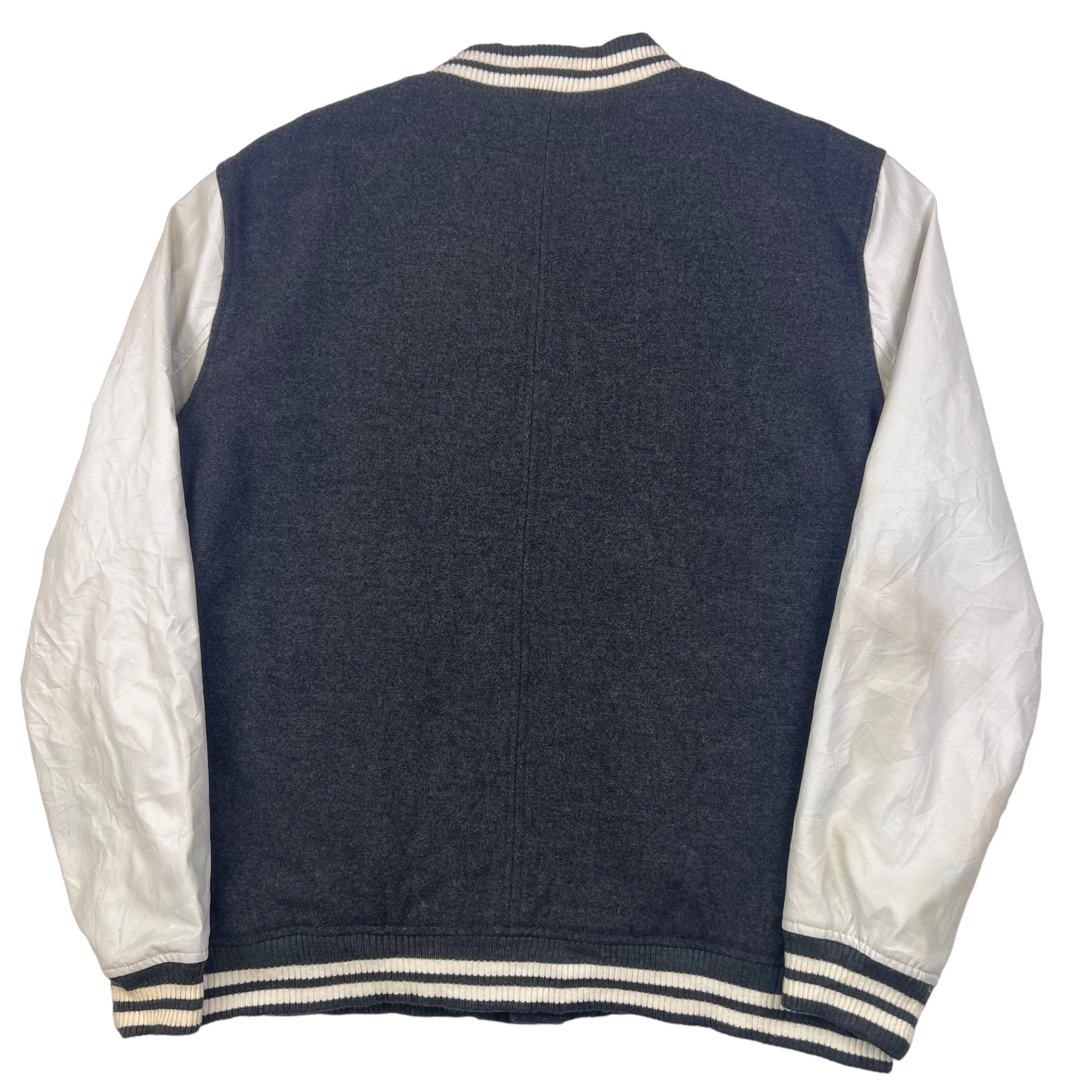 Brooklyn College Varsity Jacket White Grey