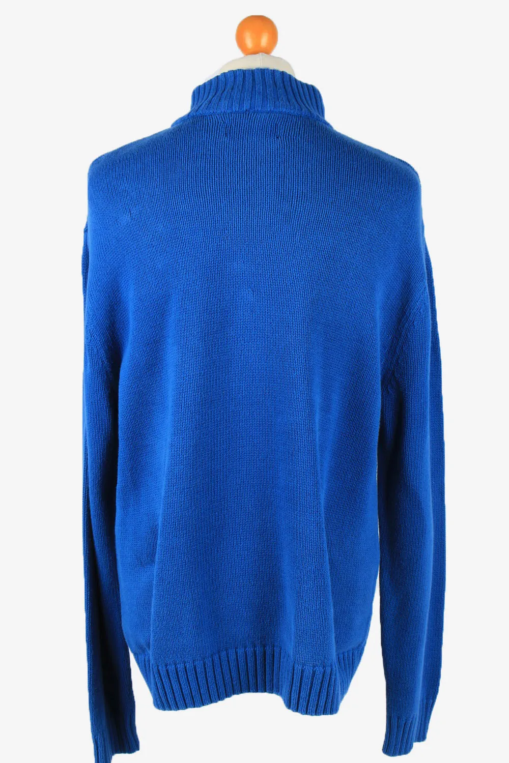 Chaps Zip Neck Jumper Pullover 90s Mens Blue XL - Pepper Tree London