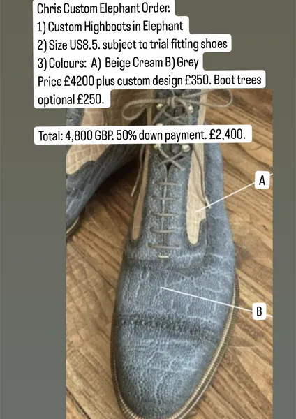 Chris Invoice: Elephant Boot