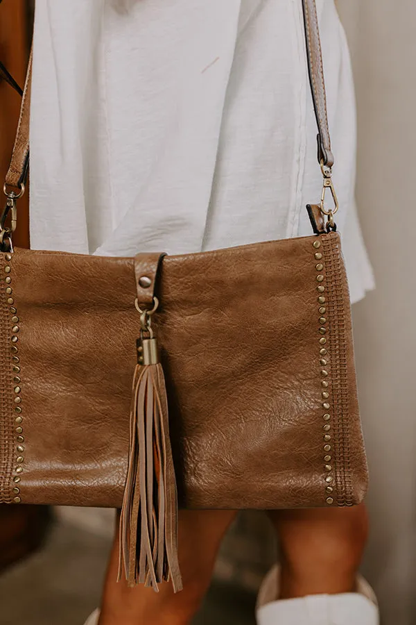 Cityscape Chic Faux Leather Crossbody In Mocha