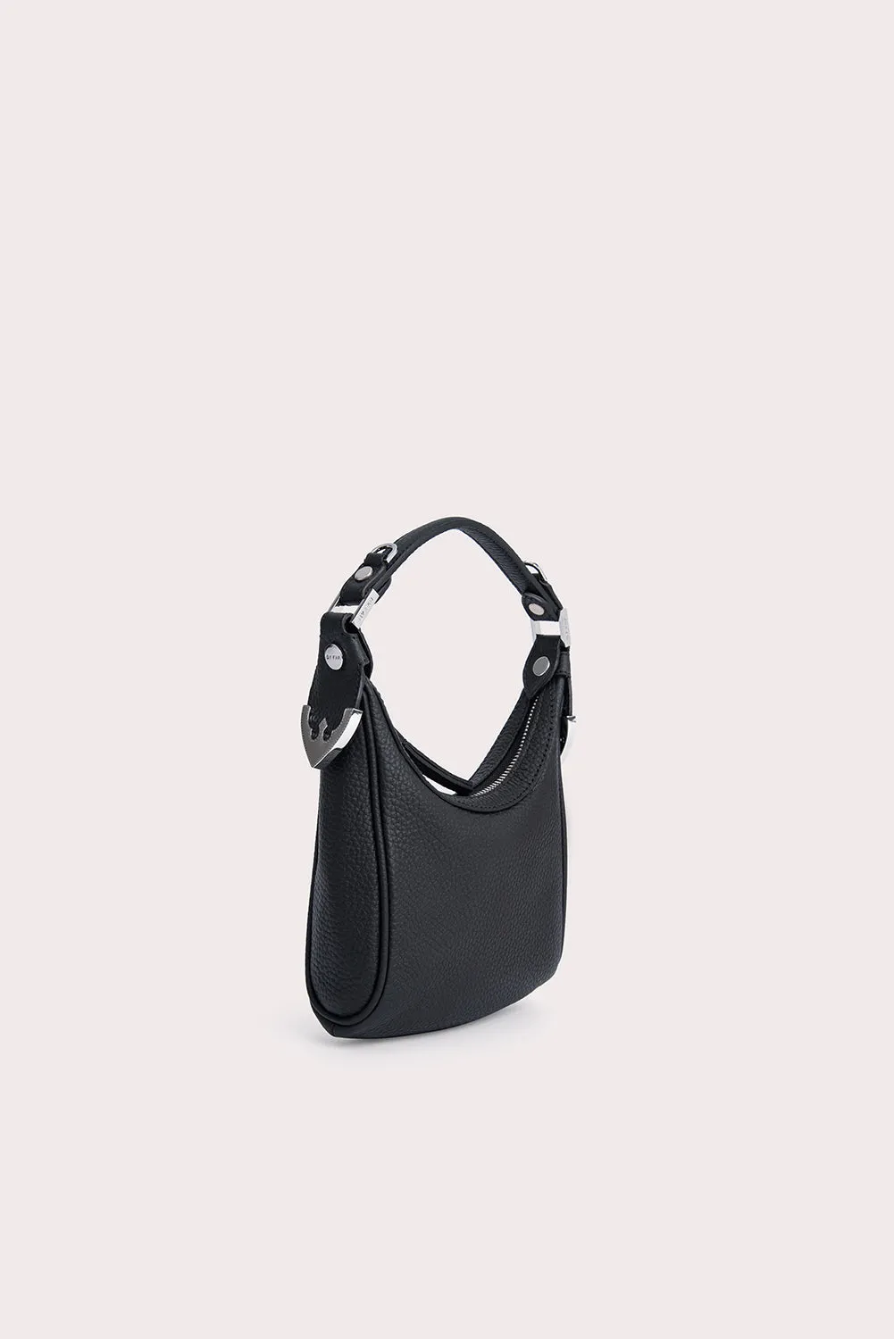 --Cosmo black flat grain leather bag-