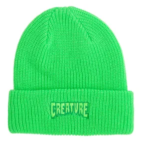 Creature Skateboard Beanie Logo Outline Safety Green  OS