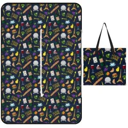 Food And Wine Zipper Picnic Mat