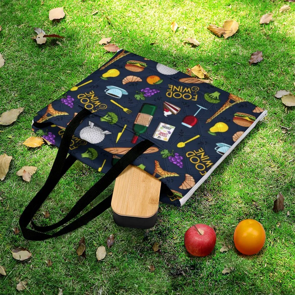 Food And Wine Zipper Picnic Mat