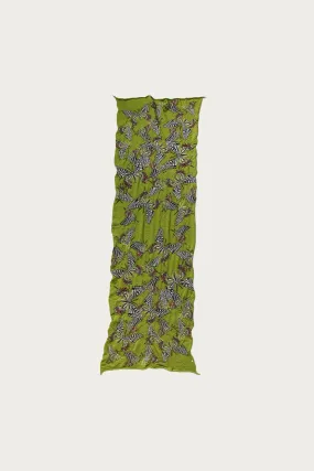 Fulling Wool HAPPY Scarf BUTTERFLY - Green