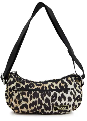 GANNI Small leopard-print nylon cross-body bag -                         -                     -                