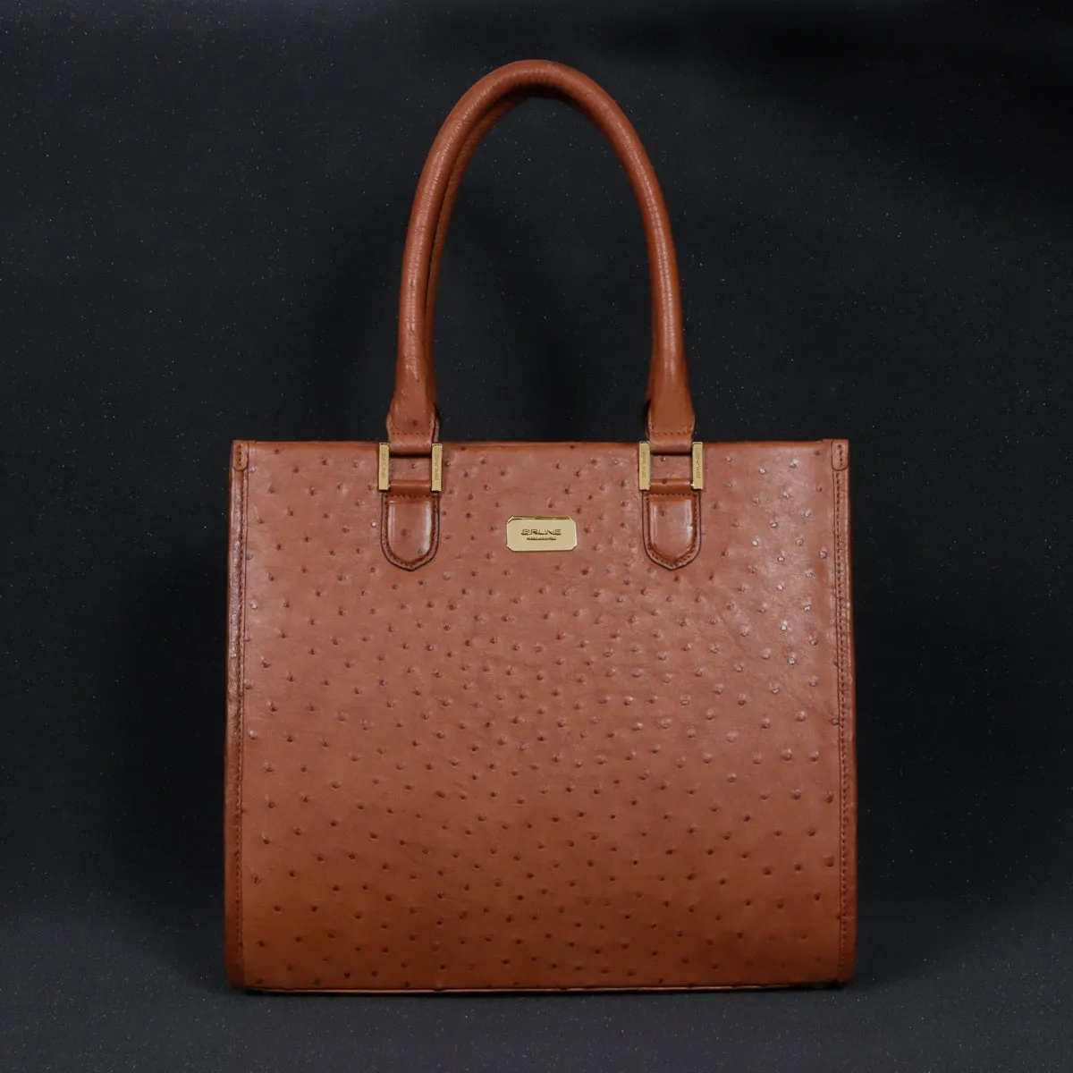 Hand Bag/Shopping Bag in Tan Luxurious Real Ostrich Leather