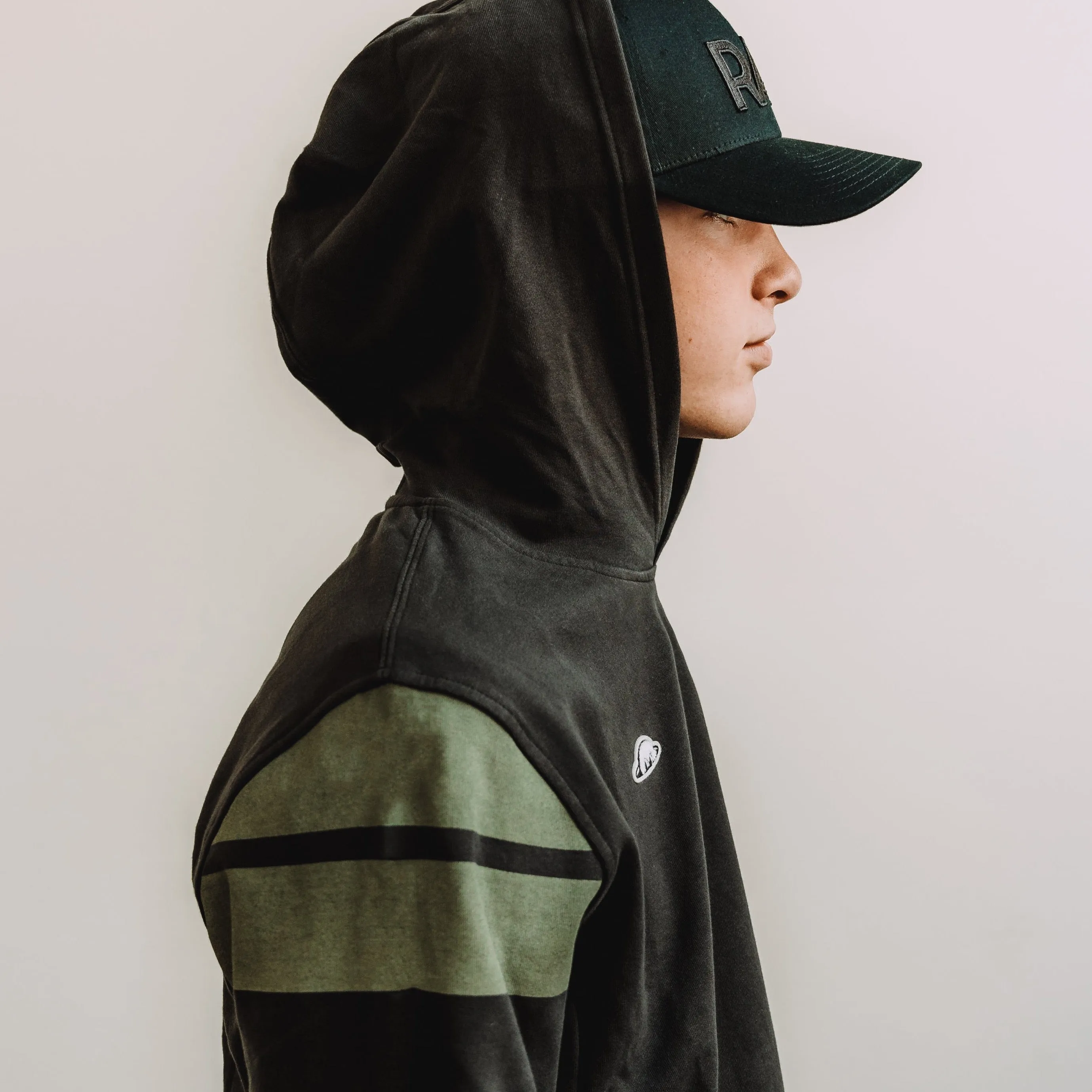 Higgins Cap Stripe Hoodie - Blue Graphite/Caper