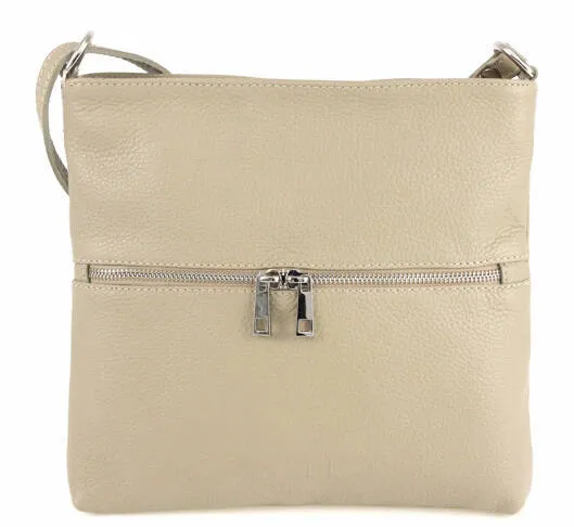 Josslyn taupe leather shoulder bag