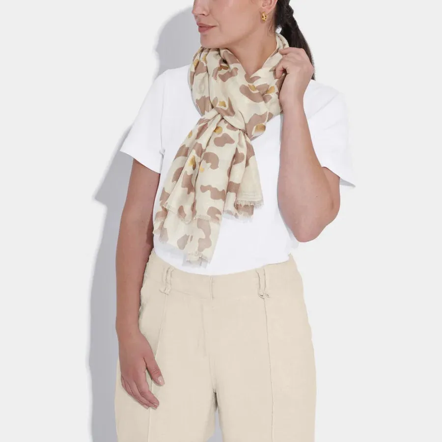 Katie Loxton Abstract Flower Printed Foil Scarf