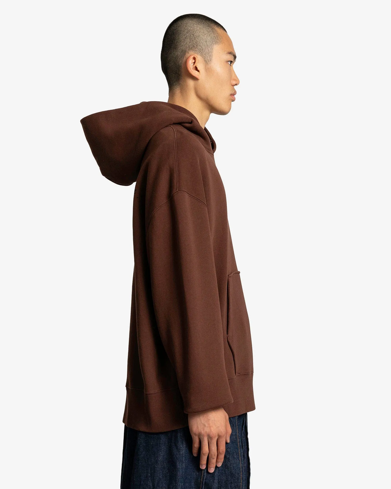 KENZO Tiger Patch Oversized Hoodie in Dark Brown