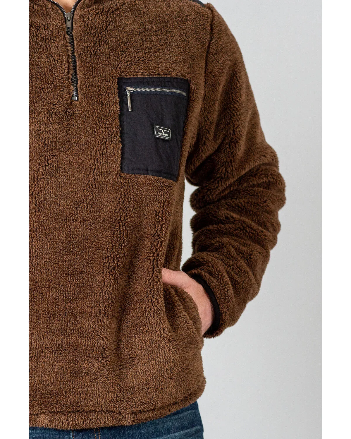 Kimes Ranch Men's Brown Whiskey Fleece 1/4 Zip Pullover