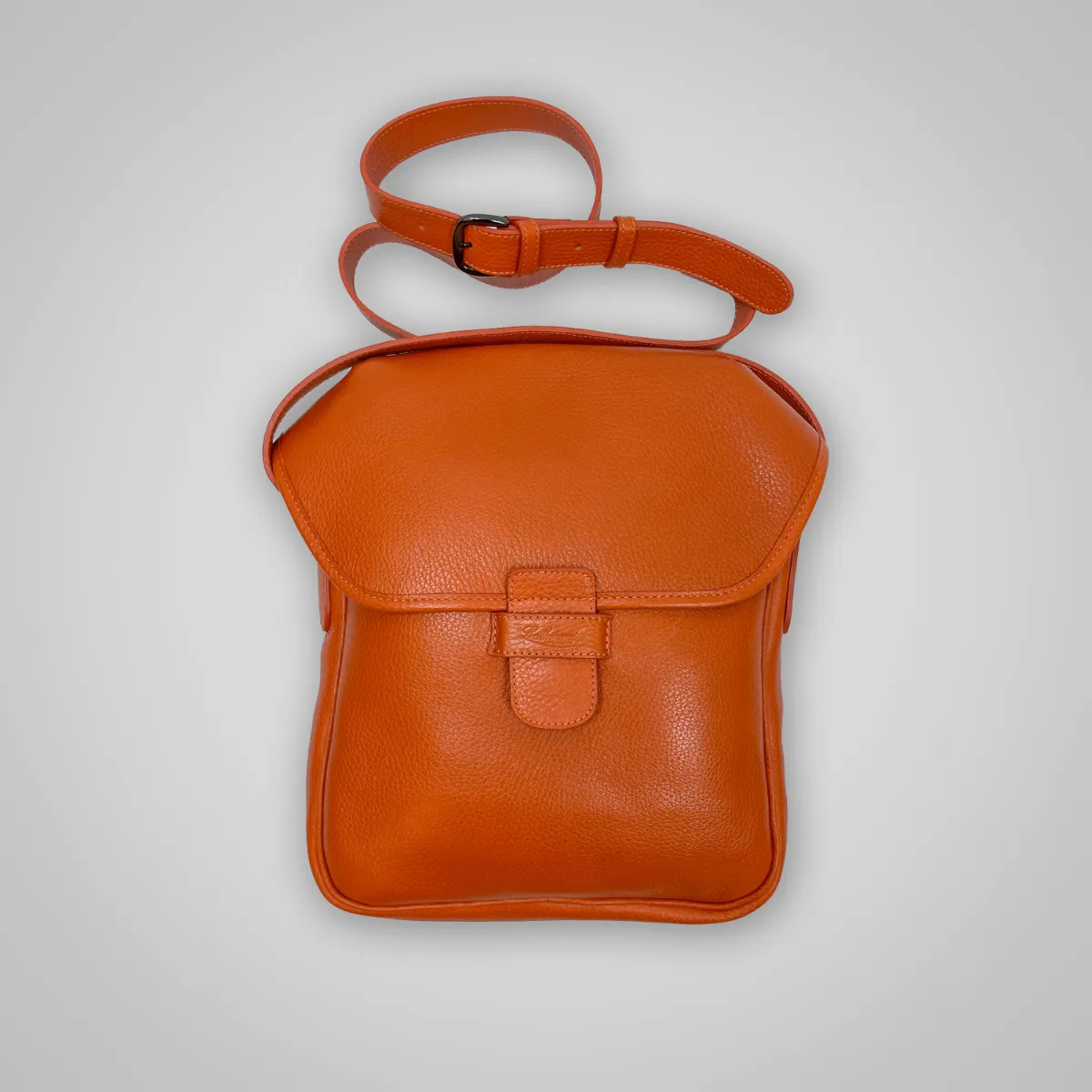 LEATHER CROSS BODY BAG ORANGE