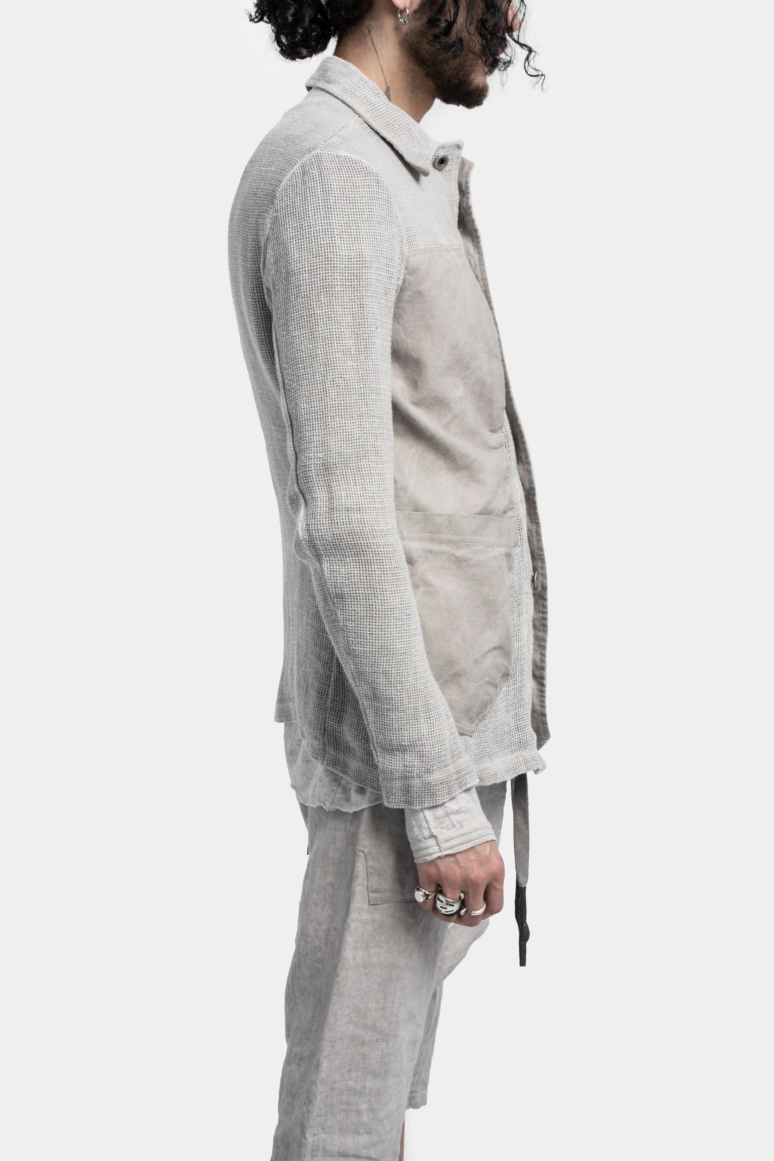 Linen knit worker jacket