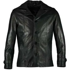 Mens Heist Black Leather Jacket