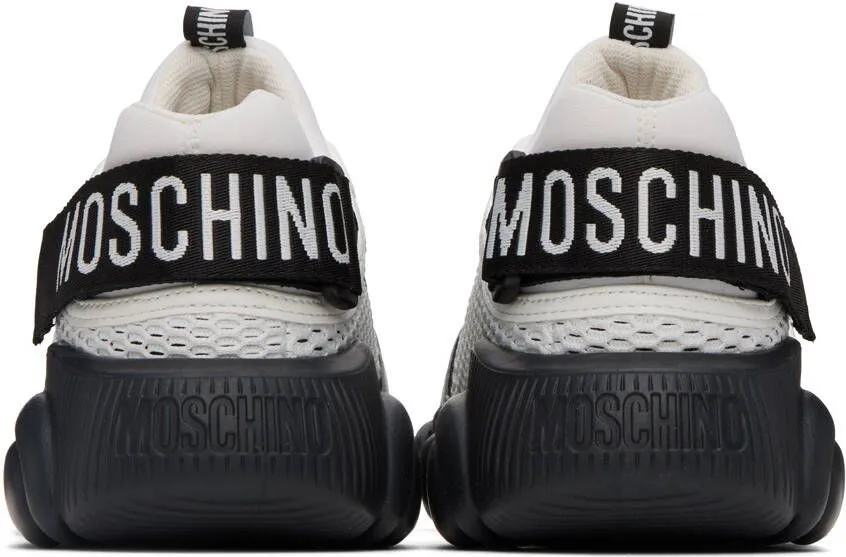 Moschino White & Gray Teddy Sneakers