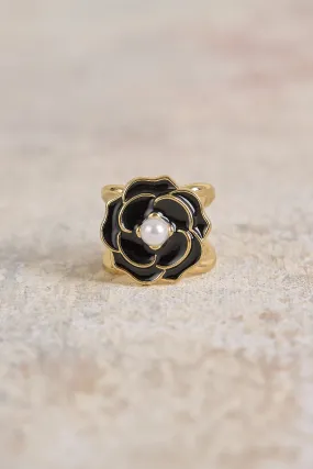 Noir Rose Scarf Ring