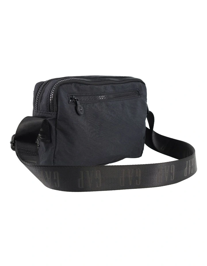 Nylon Cross-Body Bag in Black