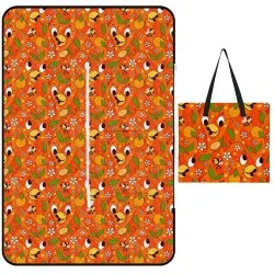 Orange Bird Zipper Picnic Mat