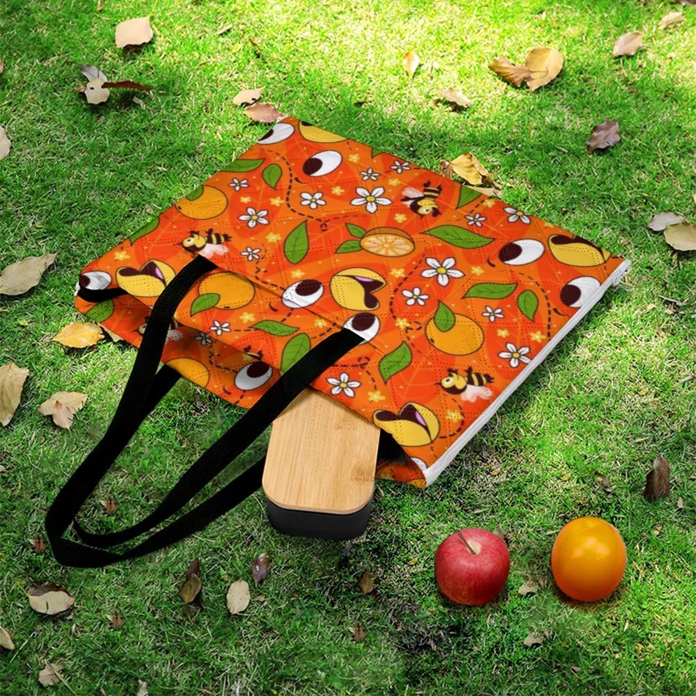 Orange Bird Zipper Picnic Mat