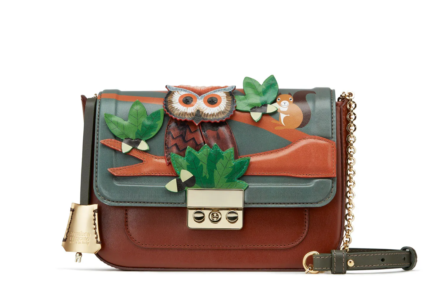 --Owl Look Cross Body Bag-