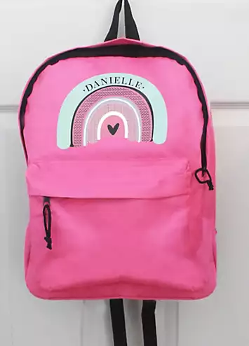 Personalised Momento Personalised Rainbow Pink Backpack | Kaleidoscope