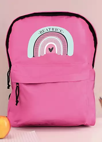 Personalised Momento Personalised Rainbow Pink Backpack | Kaleidoscope