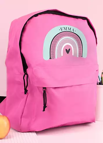 Personalised Momento Personalised Rainbow Pink Backpack | Kaleidoscope