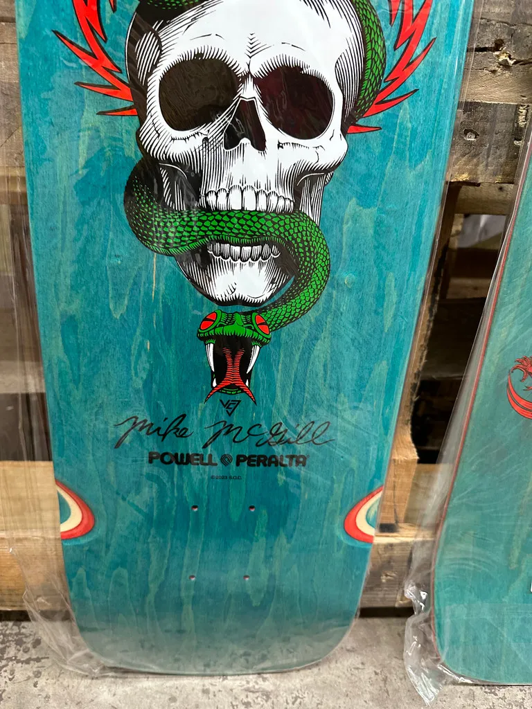 Powell Peralta Mike McGill Skull & Snake Skateboard Deck Teal Stain