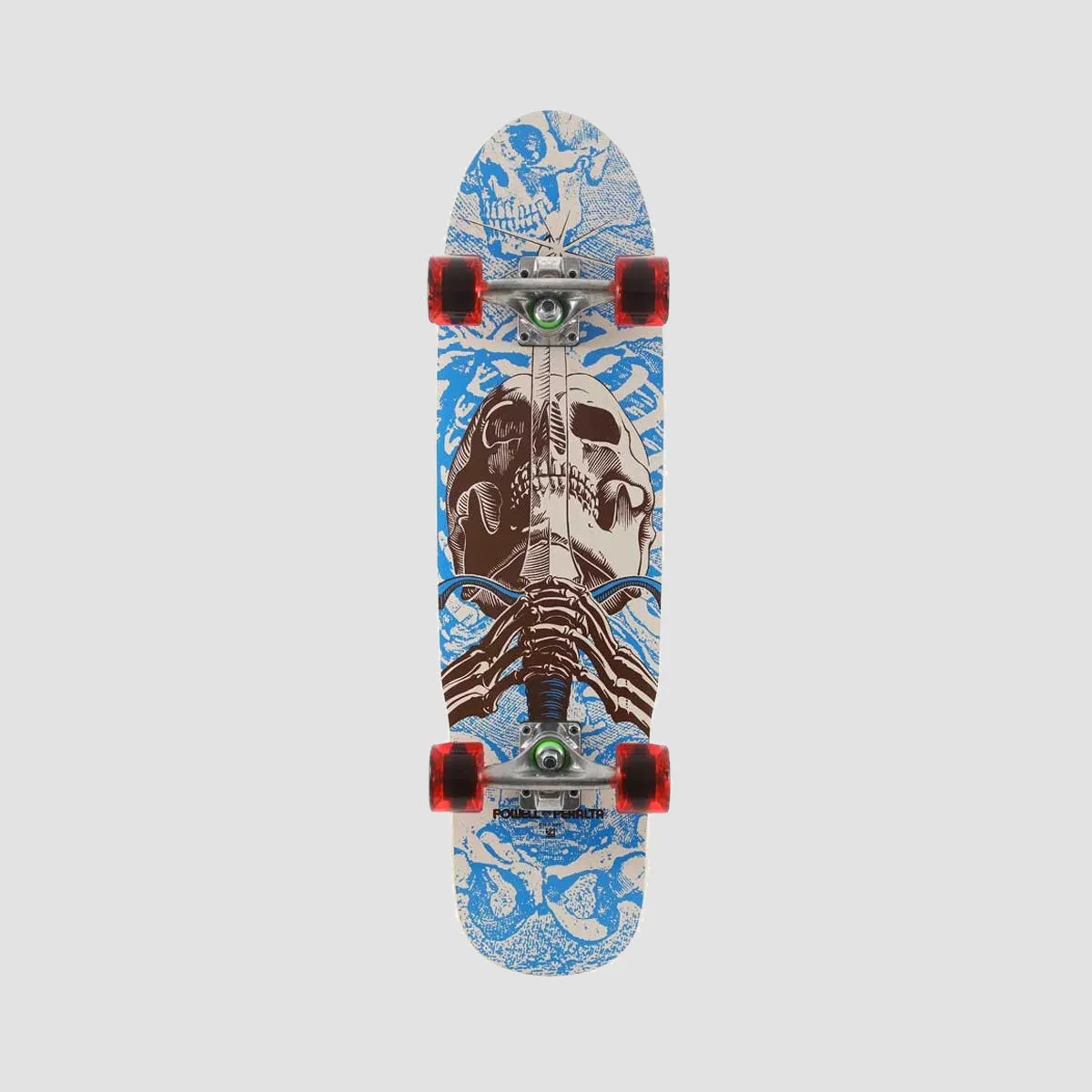 Powell Peralta Mini Skull and Sword Cruiser Skateboard Blue - 8"