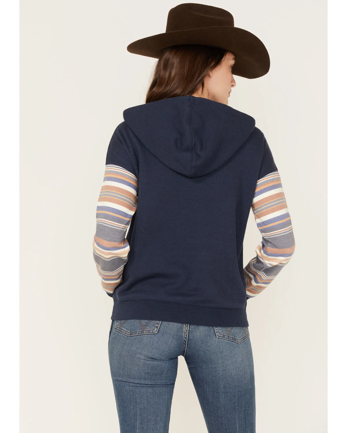 Product Name:  RANK 45® Women's Stripe Contrast Hooded Pullover